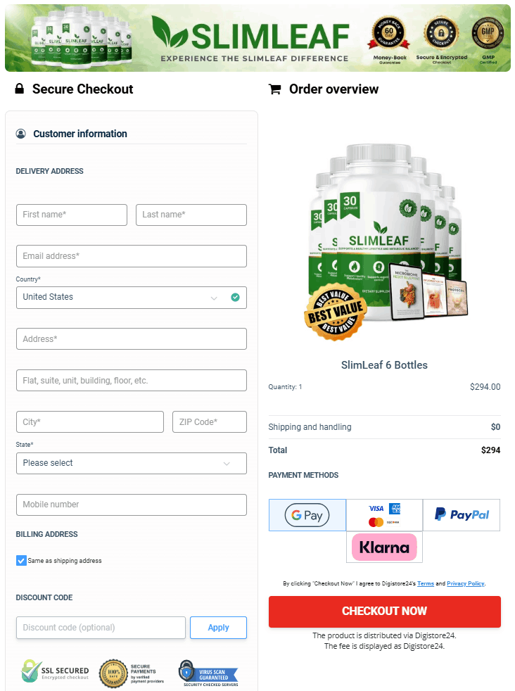 slimleaf order checkout